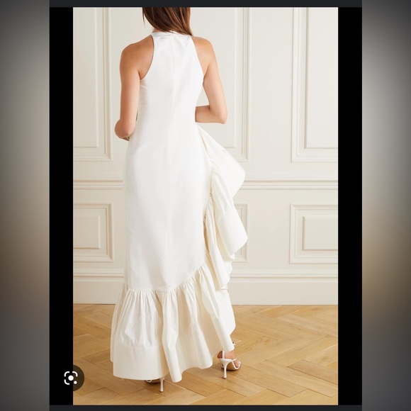 Rosie Assoulin Whoopsy Daisy Wedding Dress Ruffle Skirt Silk Faille - Picture 2 of 12